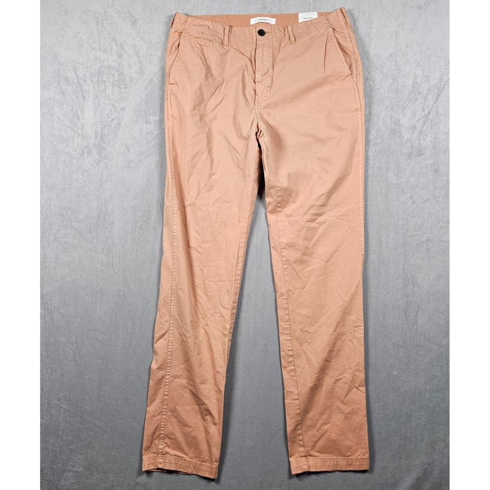 Billy Reid Chino‎ Pant Mens 34x33 Orange/Pink Khaki Pima Cotton Office Casual - Picture 4 of 12